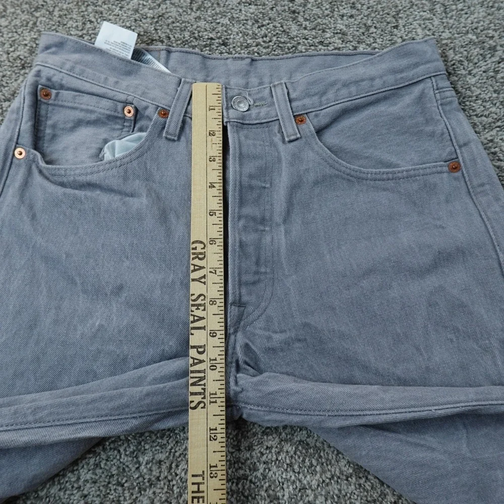 Levis Jeans Mens 32X30 Black Gray Denim Pants‎ 501 Button Fly Straight Western